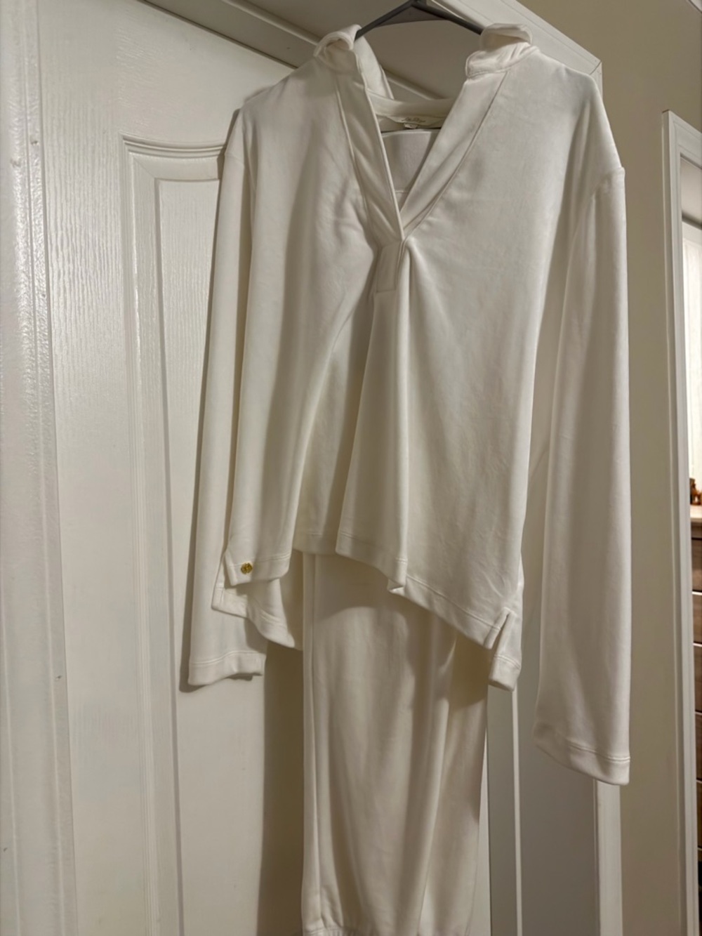 Lilly Pulitzer White Velour Track Set